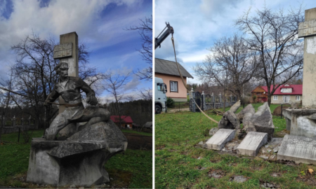 На Косівщині знесли ще один пам’ятник радянському окупанту