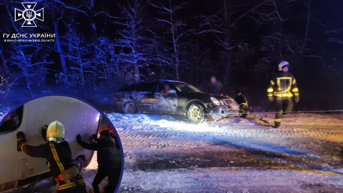 За добу рятувальники Прикарпаття звільняли з снігової пастки 5 транспортних засобів