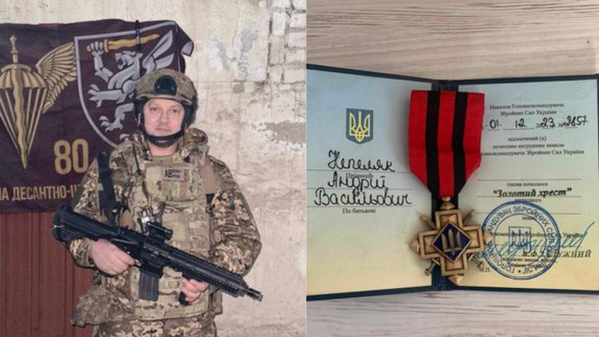 Військовослужбовець з Надвірнянщини Непеляк Андрій отримав нагороду від Залужного