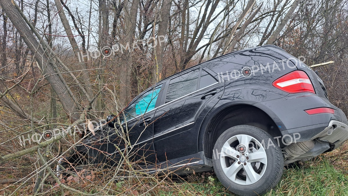 Під Коломиєю Mercedes злетів з дороги. ФОТО