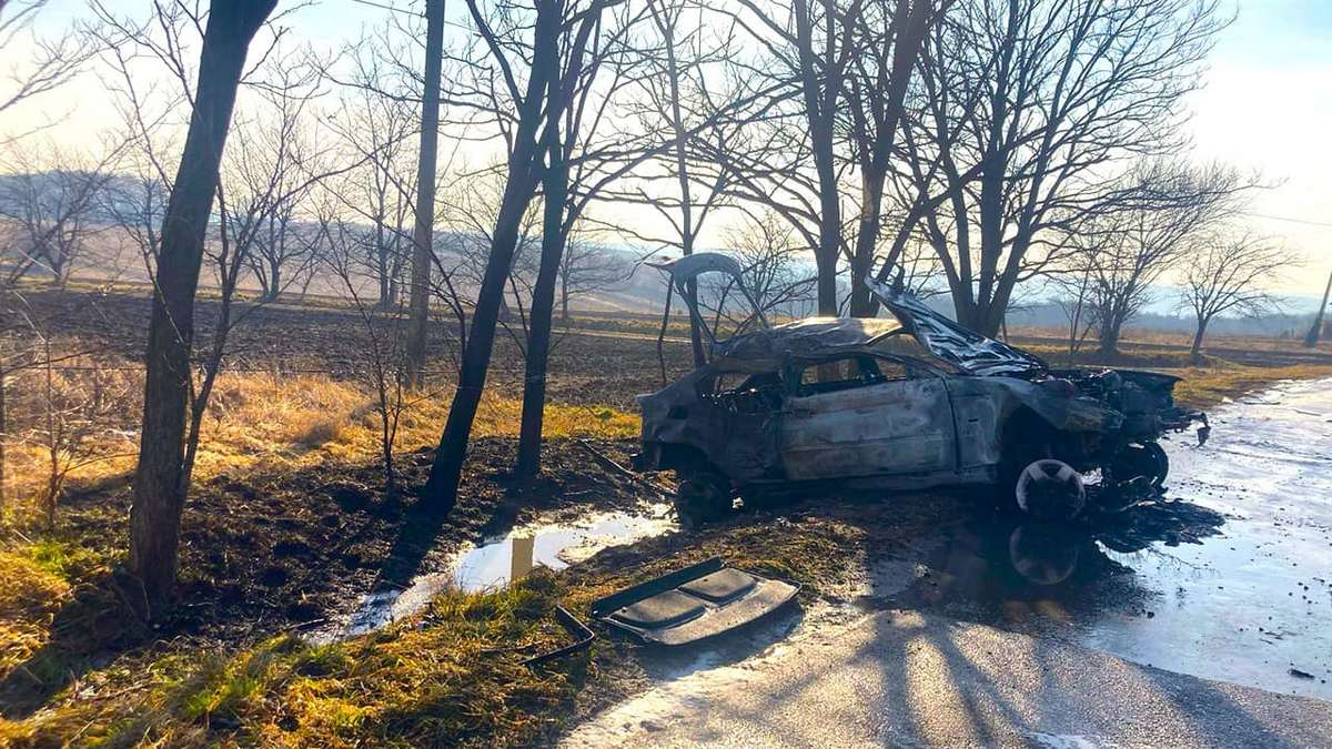 Авто згоріло вщент: нетверезий водій BMW вчинив ДТП на Прикарпатті